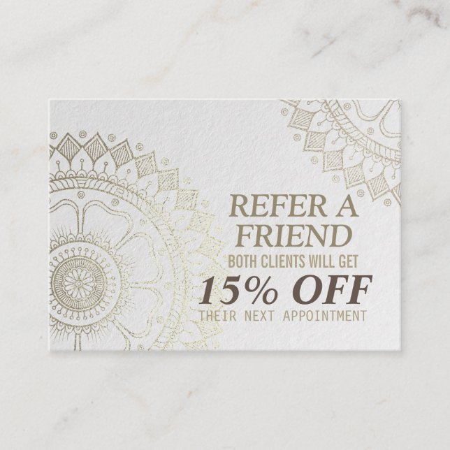 YOGA Meditation Instructor Referral Gold Mandala (Front)