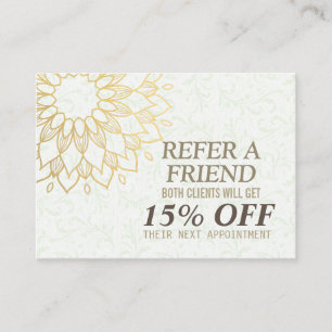 YOGA Meditation Instructor Referral Gold Mandala Card