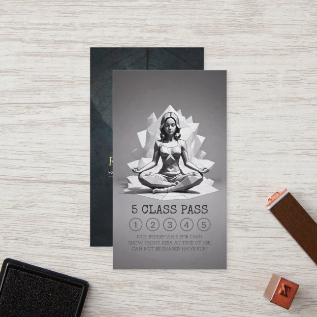 Yoga Meditation Instructor Reiki Master Class Pass Loyalty Card (Front/Back In Situ)