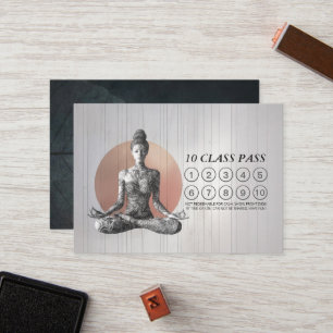 Yoga Meditation Instructor Reiki Master Class Pass Loyalty Card