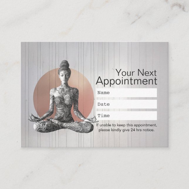Yoga Meditation Instructor Reiki Master Lotus Pose Appointment Card (Front)