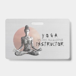 Yoga Meditation Instructor Reiki Master Lotus Pose Badge