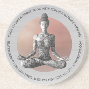 Yoga Meditation Instructor Reiki Master Lotus Pose Coaster