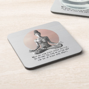 Yoga Meditation Instructor Reiki Master Lotus Pose Coaster