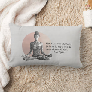 Yoga Meditation Instructor Reiki Master Lotus Pose Lumbar Pillow