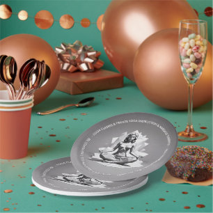 Yoga Meditation Instructor Reiki Master Lotus Pose Paper Plate