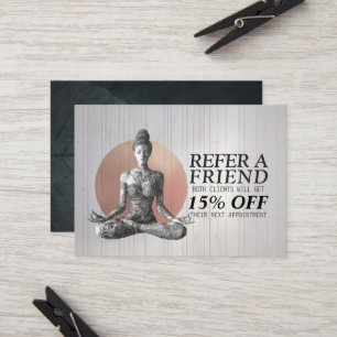 Yoga Meditation Instructor Reiki Master Lotus Pose Referral Card