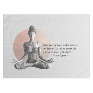Yoga Meditation Instructor Reiki Master Lotus Pose Tablecloth