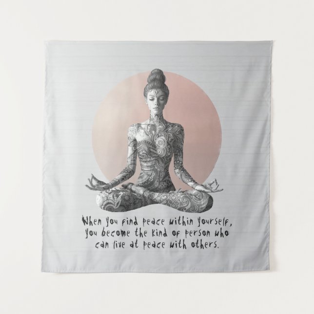 Yoga Meditation Instructor Reiki Master Lotus Pose Tapestry (Front)
