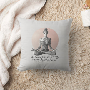 Yoga Meditation Instructor Reiki Master Lotus Pose Throw Pillow