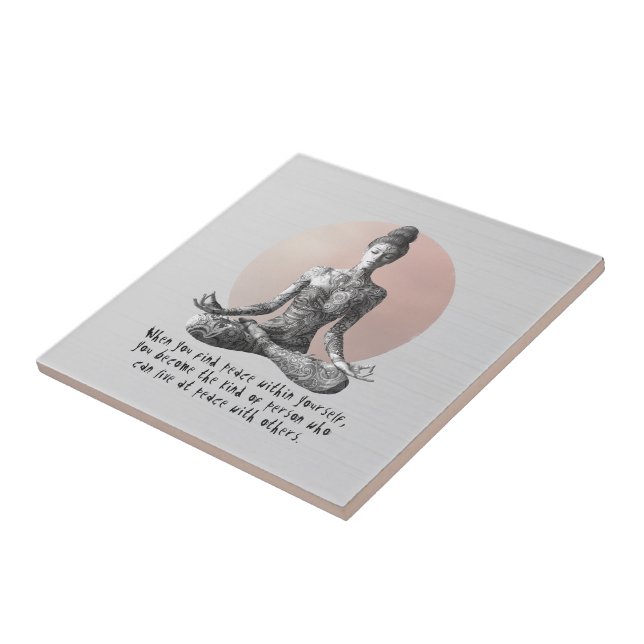 Yoga Meditation Instructor Reiki Master Lotus Pose Tile (Side)