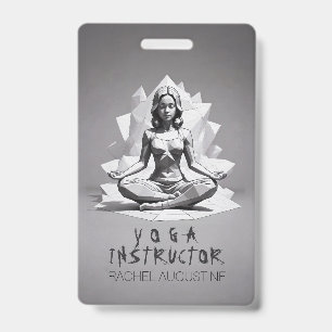 Yoga Meditation Instructor Reiki Master Low Poly Badge
