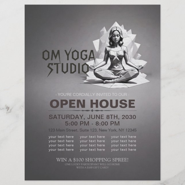 Yoga Meditation Instructor Reiki Master Low Poly Flyer (Front)