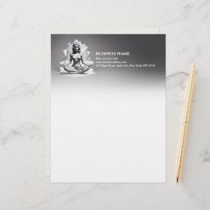 Yoga Meditation Instructor Reiki Master Low Poly Letterhead