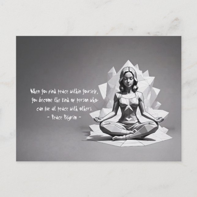 Yoga Meditation Instructor Reiki Master Low Poly Postcard (Front)