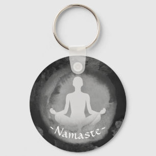 Yoga Meditation Instructor Sukhasana Pose Zen Sign Keychain