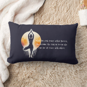 Yoga Meditation Instructor Tree Pose Full Moon Lumbar Pillow