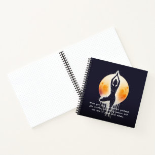 Yoga Meditation Instructor Tree Pose Full Moon Notebook