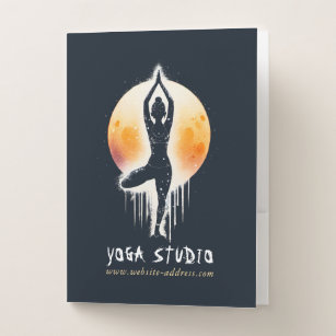 Yoga Meditation Instructor Tree Pose Full Moon Pocket Folder
