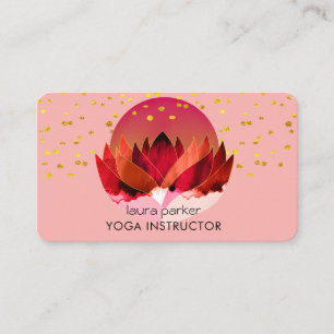 Yoga Meditation Lotus Flower Massage Wellness Business Card