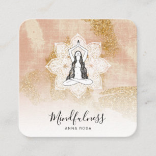 *~* Yoga Meditation Mindfulness Mandala Goddess QR Square Business Card
