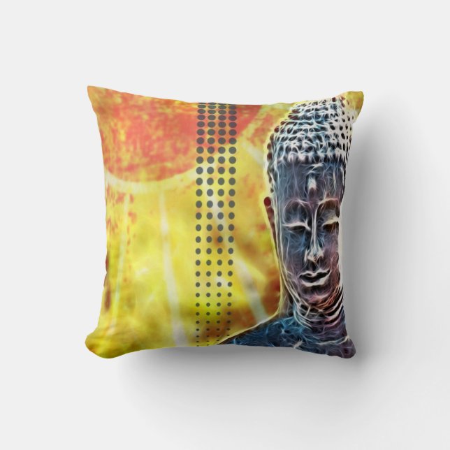 Yoga Meditation New Age Spiritual Zen Buddha Throw Pillow (Front)