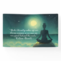 Yoga Meditation Pose on Rock Moon Star Ocean Quote