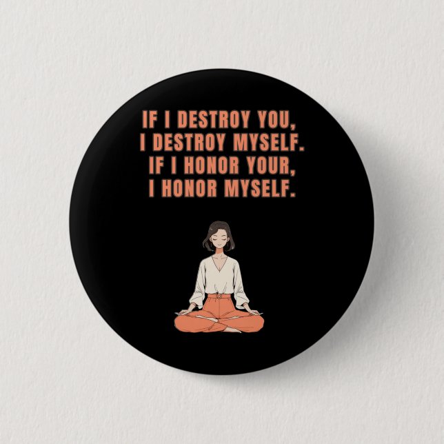 Yoga Meditation Positive Thinking Quotes Sticker  2 Inch Round Button (Front)