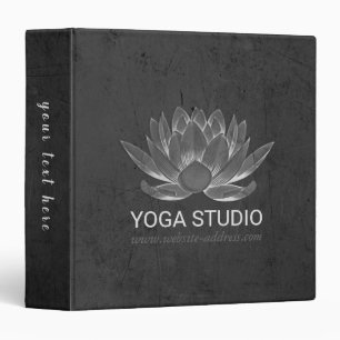 YOGA Meditation Reiki Instructor Black White Lotus Binder