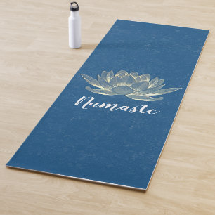 YOGA Meditation Reiki Instructor Blue & Gold Lotus Yoga Mat
