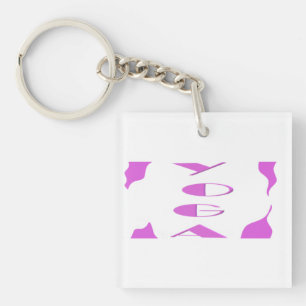 Yoga meditation relaxation pale purple white yoga  keychain