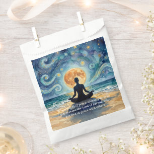 Yoga Meditation Starry Night Sky Moon Ocean Quotes Favour Bag
