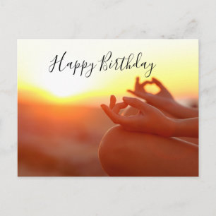Yoga Meditation the index finger Birthday Card