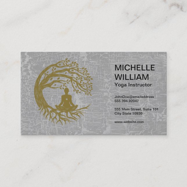 Yoga | Meditation Under Tree Business Card (Front)