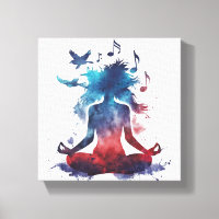 Yoga Meditation Wall Art - Watercolor Zen Yoga Pos