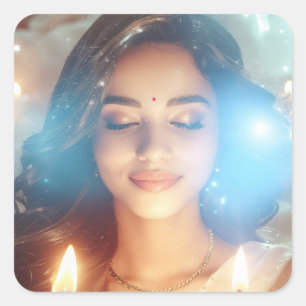 YOGA - MEDITATION - WELLNESS - CARPE DIEM SQUARE STICKER