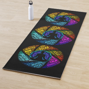 Yoga & Meditation Word Art Yoga Mat