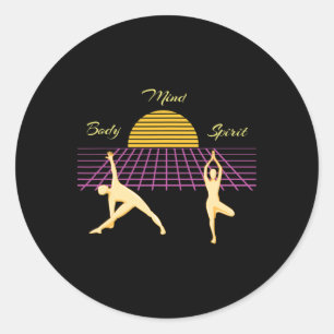 Yoga Mind Body Spirit  Classic Round Sticker