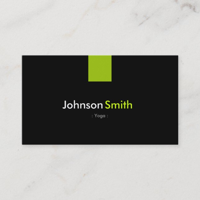 Yoga Modern Mint Green Business Card (Front)