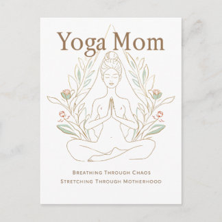 Yoga Mom Breathing Through Motherhood Holiday Postcard