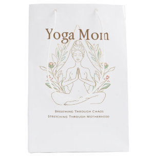 Yoga Mom Breathing Through Motherhood Medium Gift Bag