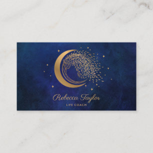 yoga moon trendy life coach WILLOW Wtree gold Bus Business Card