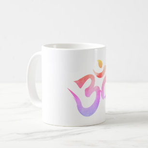 Yoga Mug, Mantra Om, Waterololor Om Mug