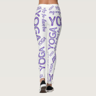 Yoga my way of life Purple Typography Lifestyle Leggings