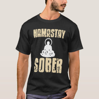 Yoga Namastay Sober Retro Vintage Sobriety Designs T-Shirt