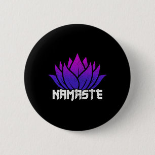 Yoga Namaste Buddha Lotus Flower Buddhism Yogi Bud 2 Inch Round Button