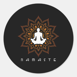 Yoga - Namaste Mandala Buddhism Hinduism Meditatio Classic Round Sticker