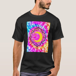 Yoga Namaste Moon Tie Die Buddha  3 T-Shirt