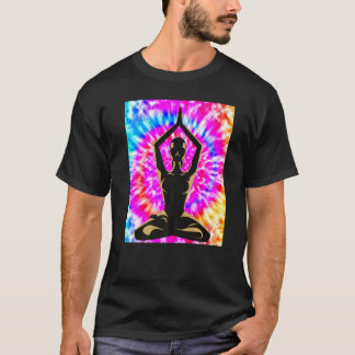 Yoga Namaste Moon Tie Die Buddha Pose T-Shirt