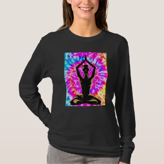 Yoga Namaste Moon Tie Die Buddha Pose T-Shirt